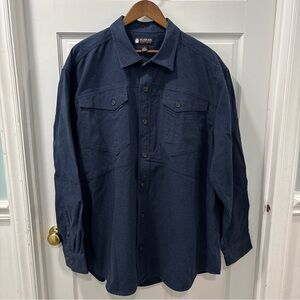 Alaskan Hardgear Roustabout Long Sleeve Size 2XL Navy Blue Button Down Cordura